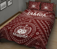 Samoa Quilt Bed Set - Samoa Seal In Polynesian Tattoo Style (Red) - Polynesian Pride