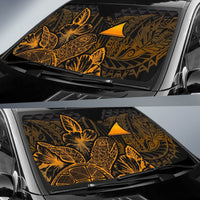 Tokelau Auto Sun Shades Turtle Hibiscus Gold - Polynesian Pride