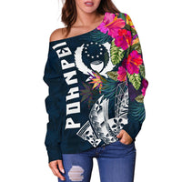 Pohnpei Women's Off Shoulder Sweater - Pohnpei Summer Vibes - Polynesian Pride