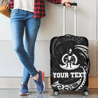 Vanuatu Polynesian Custom Personalised Luggage Covers - White Tribal Wave - Polynesian Pride