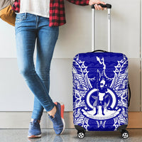 Vanuatu Polynesian Luggage Covers Map Blue - Polynesian Pride