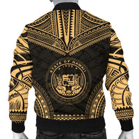 Hawaii Polynesian Chief Men's Bomber Jacket - Gold Version - Polynesian Pride