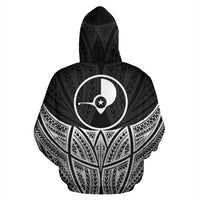 Yap Polynesian Custom Hoodie Black Pride Map nd Seal - Polynesian Pride