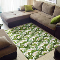 Tropical Plumeria White Rug - Polynesian Pride