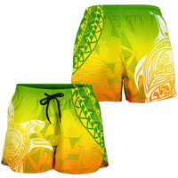 Kanaka Maoli Polynesian Women's Shorts - Turtle Style Women Green - Polynesian Pride