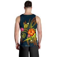 New Caledonia Polynesian Men's Tank Top - Legend of New Caledonia (Blue) - Polynesian Pride