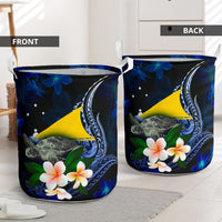 Tokelau Polynesian Laundry Basket - Turtle With Plumeria Flowers - Polynesian Pride