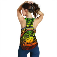 Polynesian Samoa Women's Racerback Tank - Reggae Vintage Polynesian Patterns - Polynesian Pride