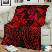 Tonga Polynesian Premium Blanket - Tonga Red Seal with Polynesian tattoo - Polynesian Pride
