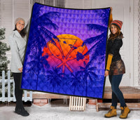 Hawaii Summer Sunset Kanaka Kakau Premium Quilt - Polynesian Pride