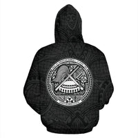American Samoa Polynesian Zip up Hoodie Warrior Style - Polynesian Pride