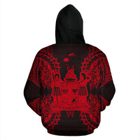 Fiji Polynesian ll Over Hoodie Map Red - Polynesian Pride