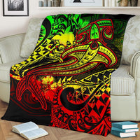 Papua New Guinea Premium Blanket - Reggae Shark Polynesian Tattoo - Polynesian Pride