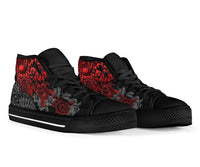 Samoa Polynesian High Top Shoes - Red Turtle Flowing - Polynesian Pride