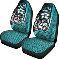 Tonga Polynesian Car Seat Covers Turquoise - Turtle With Hook - Polynesian Pride
