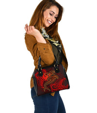 Pohnpei Shoulder Handbag - Red Shark Polynesian Tattoo - Polynesian Pride