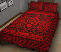 Hawaii Polyensian Turtle Quilt Bed Set Red - Polynesian Pride