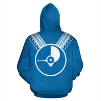 Yap All Over Hoodie Blue Sailor Style - Polynesian Pride