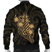 Polynesian Men's Bomber Jacket - Gold Pineapple - Polynesian Pride