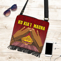 Hawaii Mauna Kea Boho Handbag - Hand Sign Symbol - Polynesian Pride