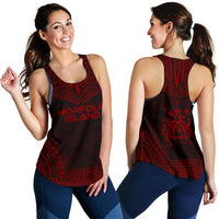 Norfolk Island Women's Racerback Tank - Polynesian Chief Red Version - Polynesian Pride