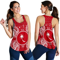 Chuuk Polynesian Women Tank Top Map Red White - Polynesian Pride