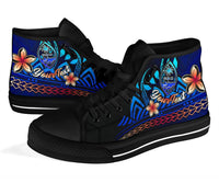 Guam Custom Personalised High Top Shoes Blue - Vintage Tribal Mountain - Polynesian Pride