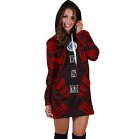 Federated States of Micronesia Hoodie Dress - Polynesian Tattoo Red - Polynesian Pride