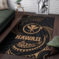 Hawaii Polynesian Area Rug - Gold Tribal Wave - Polynesian Pride