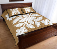 Hawaiian Quilt Bed Set Royal Pattern - Gold - B2 Style - Polynesian Pride