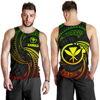 Polynesian Hawaii Men's Tank Top - Reggae Tribal Wave Reggae - Polynesian Pride