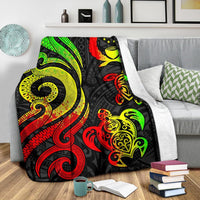 Pohnpei Micronesian Premium Blanket - Reggae Tentacle Turtle - Polynesian Pride