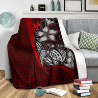 Pohnpei Micronesia Premium Blanket Red - Turtle With Hook - Polynesian Pride