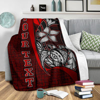 Polynesian Hawaii Custom Personalised Premium Blanket Red - Turtle with Hook - Polynesian Pride