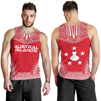 Austral Islands Men's Tank Top - Polynesian Chief Flag Version - Polynesian Pride