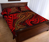 Polynesian Quilt Bed Set - Red Shark Polynesian Tattoo - Polynesian Pride