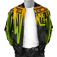 American Samoa Men's Bomber Jacket - Seal With Polynesian Pattern Heartbeat Style (Reggae) - Polynesian Pride