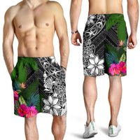 New Caledonia Men Shorts - Turtle Plumeria Banana Leaf - Polynesian Pride