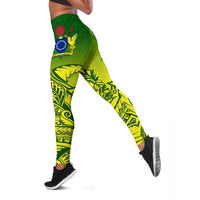 (Kuki Arirani) Cook Islands Premium Leggings Green and Yellow - Polynesian Pride