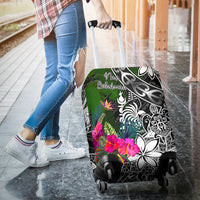 New Caledonia Luggage Covers - Turtle Plumeria Banana Leaf Crest - Polynesian Pride