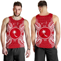 Chuuk Polynesian Men Tank Top Map Red White - Polynesian Pride