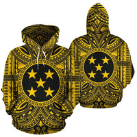 Gambier Islands ll Over Hoodie Gambier Islands Coat of rms Polynesian Gold Black - Polynesian Pride