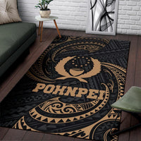 Pohnpei Micronesia Area Rug - Gold Tribal Wave - Polynesian Pride