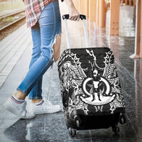 Vanuatu Polynesian Luggage Covers Map Black - Polynesian Pride