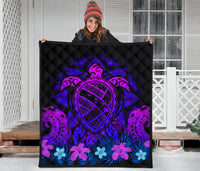 Hawaii Turtle Polynesian Blue Premium Quilt - Kuly Style - Polynesian Pride