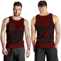Niue Men's Tank Top - Polynesian Chief Red Version - Polynesian Pride