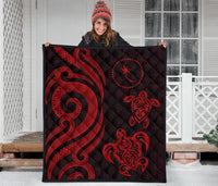 Chuuk Micronesian Premium Quilt - Red Tentacle Turtle - Polynesian Pride