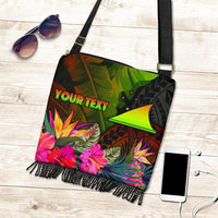 Tokelau Polynesian Personalised Crossbody Boho Handbag - Hibiscus and Banana Leaves One Style One Size Reggae - Polynesian Pride