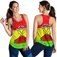 Mauna Kea Custom Personalised Women's Racerback Tank - Protect Mauna Kea - Polynesian Pride