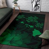 Hawaii Turtle Hibiscus Map Polynesian Area Rug AH - Polynesian Pride